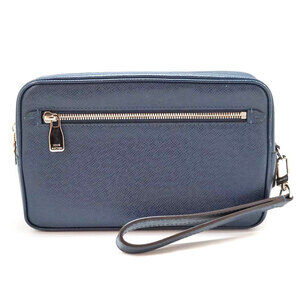 Louis Vuitton Pochette Kasai Taiga Leather Blue Shoulder Bag Clutch